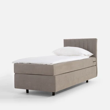 Šedá postel boxspring s matrací SILLA 90x200 cm