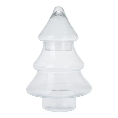 Skleněná dóza VÁNOČNÍ STROMEČEK 18x26 cm