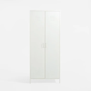 Bílá 2-dveřová skříň SOLANS