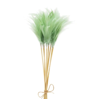 Ozdobná větvička PEŘÍ zelená 72 cm, 12 ks