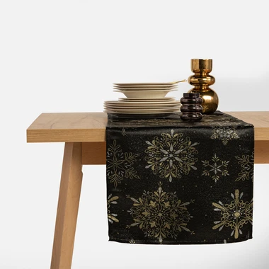Běhoun na stůl černý GLORIA 40x120 cm