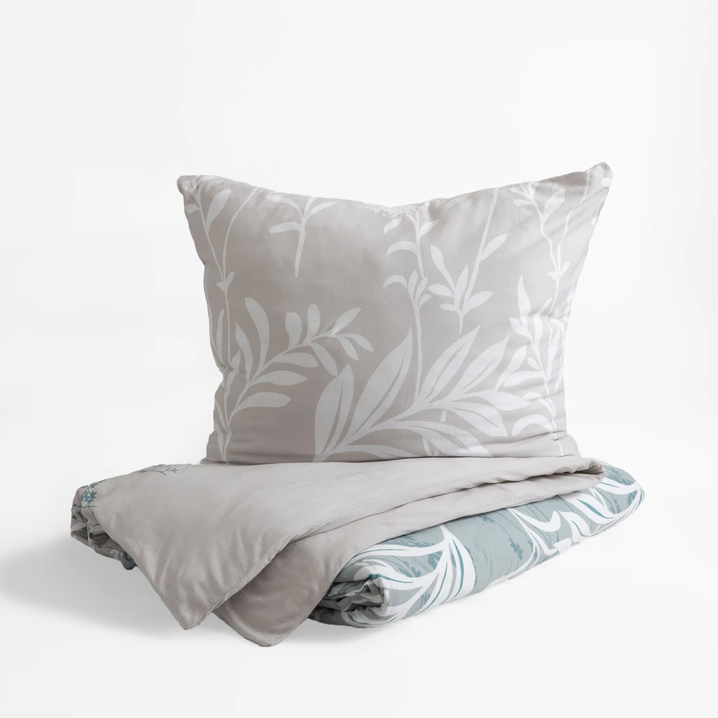 Bavlněné povlečení s bílými listy JERSEYLOVE 220x200 cm