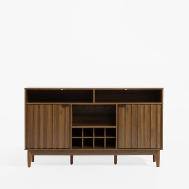 Komoda s regálem na víno a skleničky TURRO