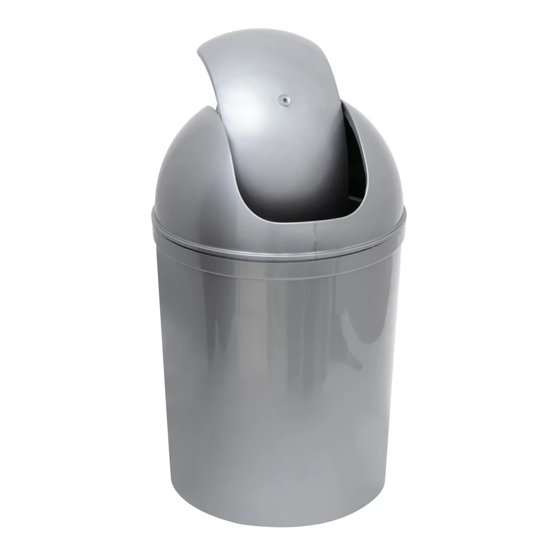 Odpadkový koš s otočným víkem stříbrný 5 l