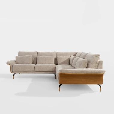 Krémová rohová sedací souprava RAMONA pravá