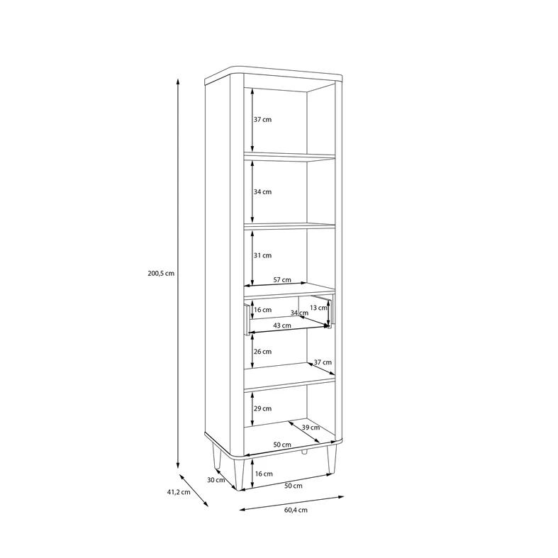 Rysunek techniczny z wybranymi wymiarami