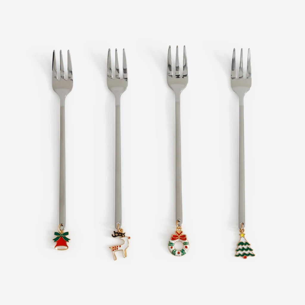 Sada vidliček s přívěsky CHRISTMANS 4 ks