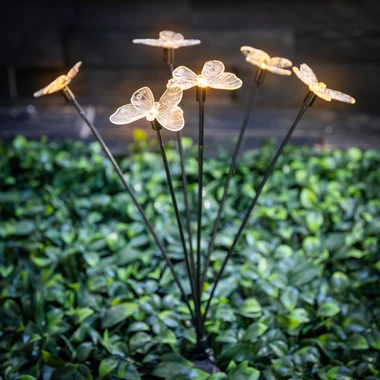 Venkovní LED solární lampa IP44 stříbrní MOTÝLI