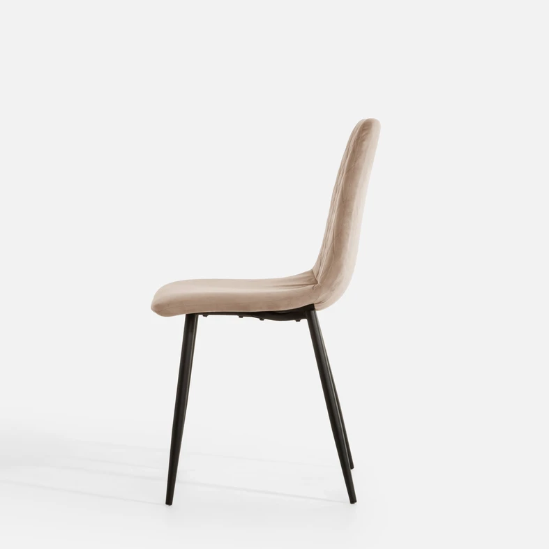 Béžová čalouněná prošívaná židle ALLINA