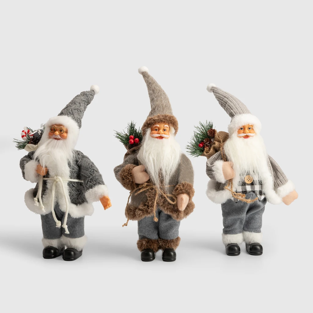 Vánoční figurka Mikuláš 40 cm šedohnědý