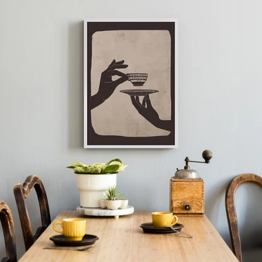 Obraz v bílém rámu COFFE SHADOW 50x70 cm