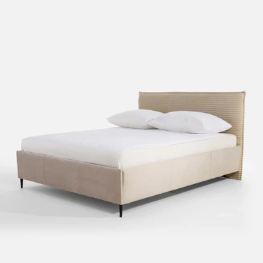 Béžová čalouněná postel LIVA FULL 140x200 cm