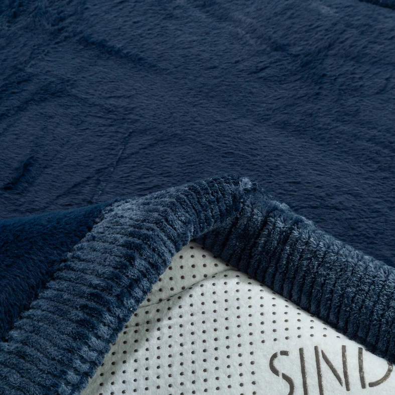 Koberec do předsíně tmavě modrý PUFFY SOFT 80x150 cm