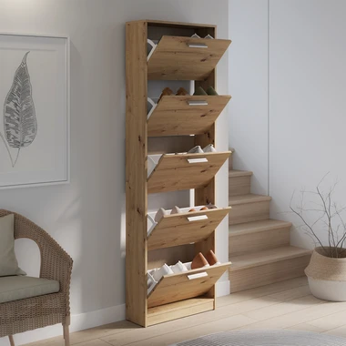 Vysoký botník s 5 přihrádkami NOCII dub artisan