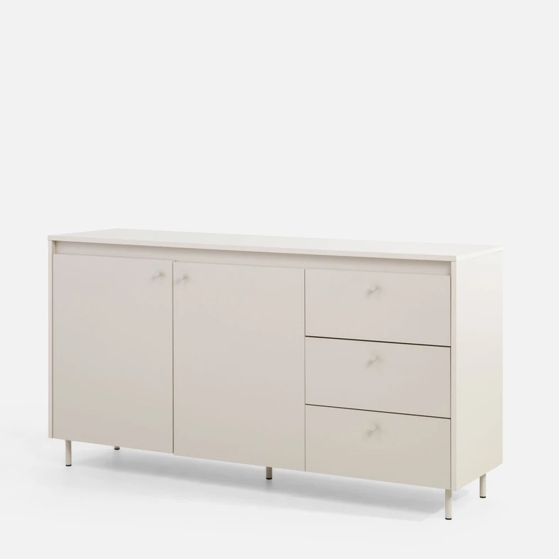 Komoda se 3 zásuvkami na kovových nožičkách TORINO kašmírová