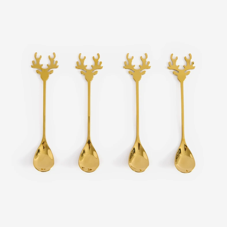 Sada lžiček s ozdobným koncem RUDOLF 4 ks