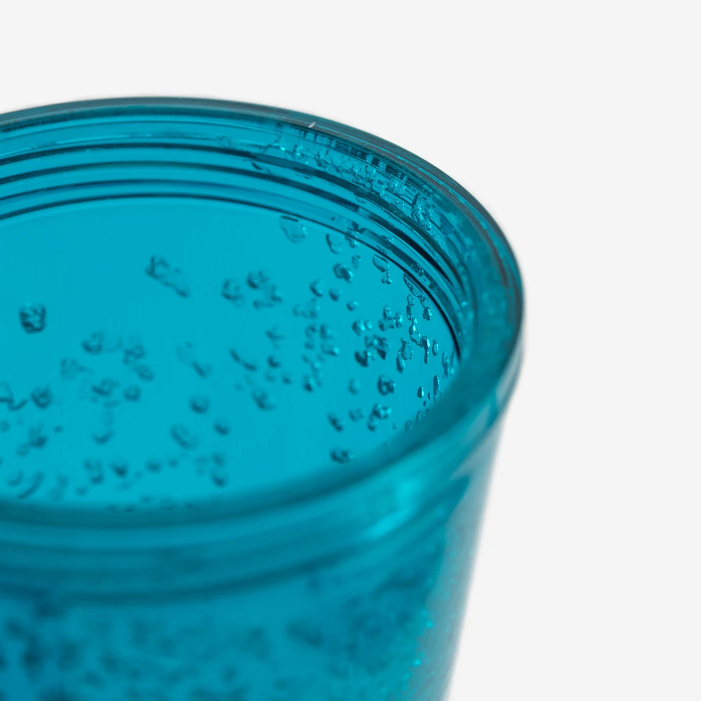 Kubek plastikowy ze słomką niebieski 500 ml
