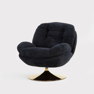 Otočné křeslo DUNNE tmavě modré