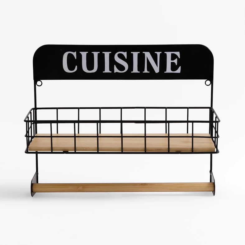 Kuchyňská polička s držákem na utěrku 34x13x28 cm