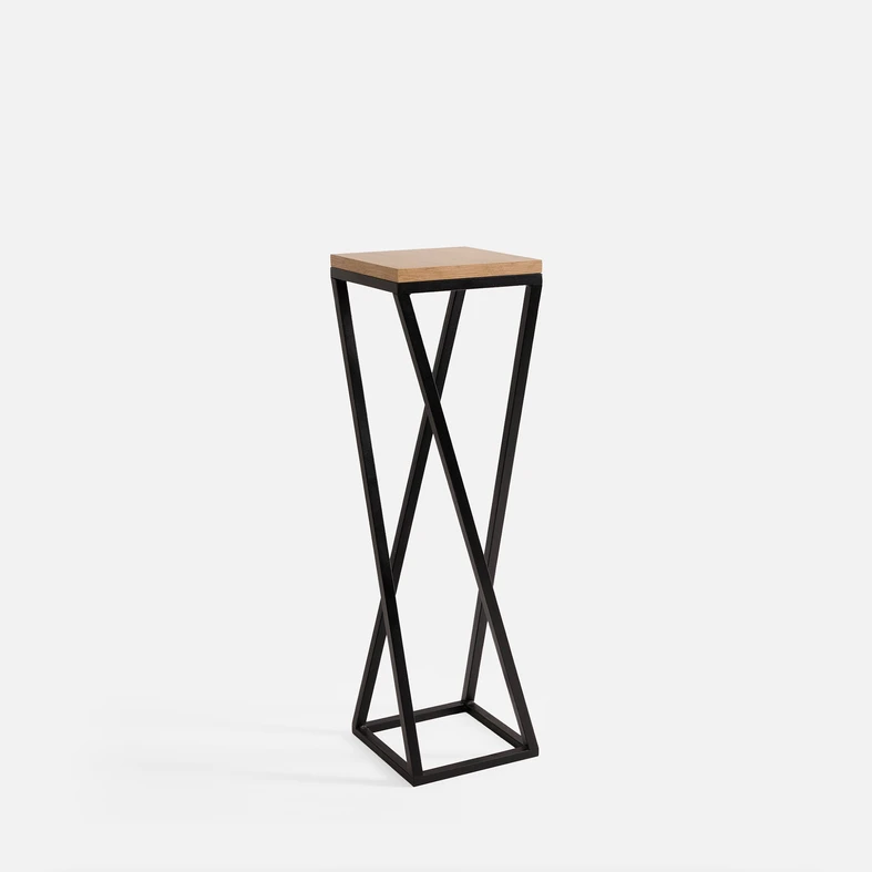 Ocelový stojan na květináč černý dub LESCAR XS 47 cm