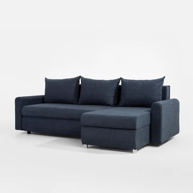 Modrá rohová sedací souprava se 2 úložnými prostory ROSSA