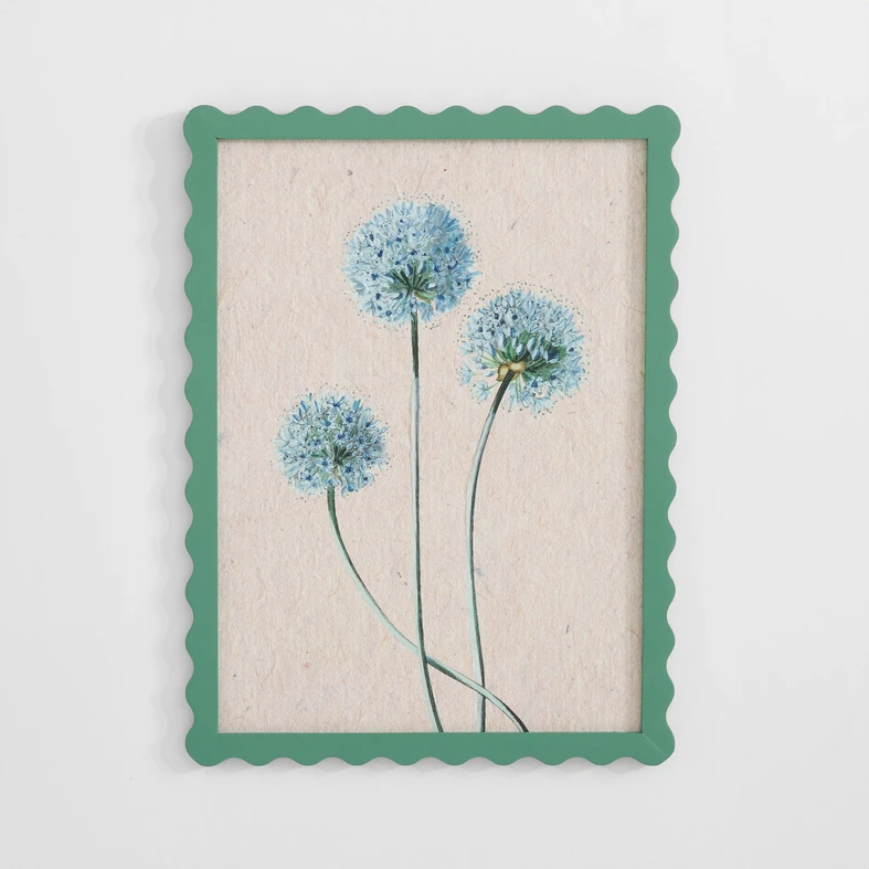 Botanický obraz cibulové květy, béžovo-zelený 30x40 cm
