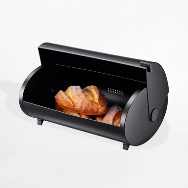 Černý plastový chlebník 40x28x19 cm