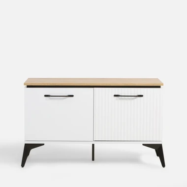 Bílý drážkovaný botník VELUTTO