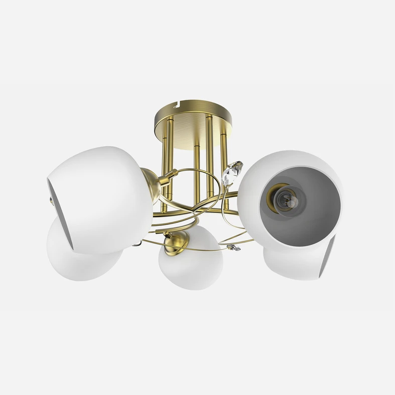 Lampa sufitowa PETRA podkreśli jego nowoczesny charakter oraz dzięki złotemu wykończeniu (w odcieniu patyny) doda klasycznej elegancji.