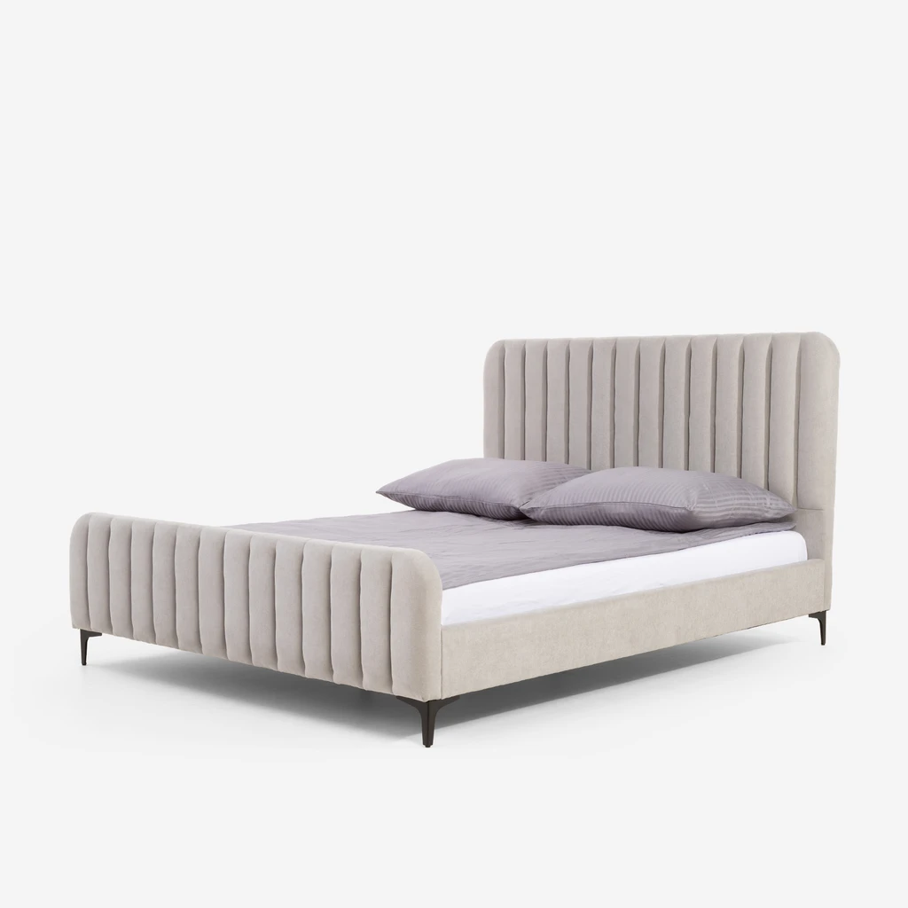 Čalouněná postel v popelavém odstínu KELLY 160x200 cm