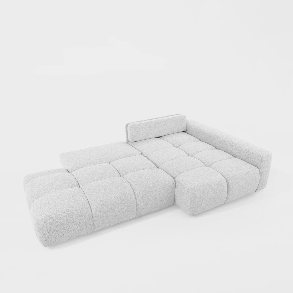 Narożnik BIANCO O pomaga stworzyć spokojną strefę relaksu po całym dniu.