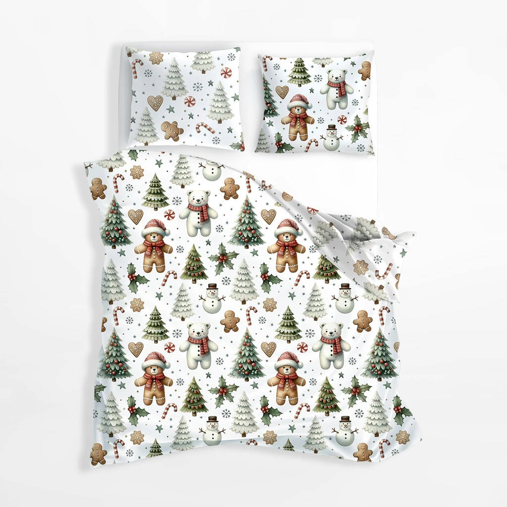 Vánoční ložní povlečení bílé SCANDIC 160x200 cm
