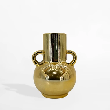 Keramická zlatá váza 15 cm
