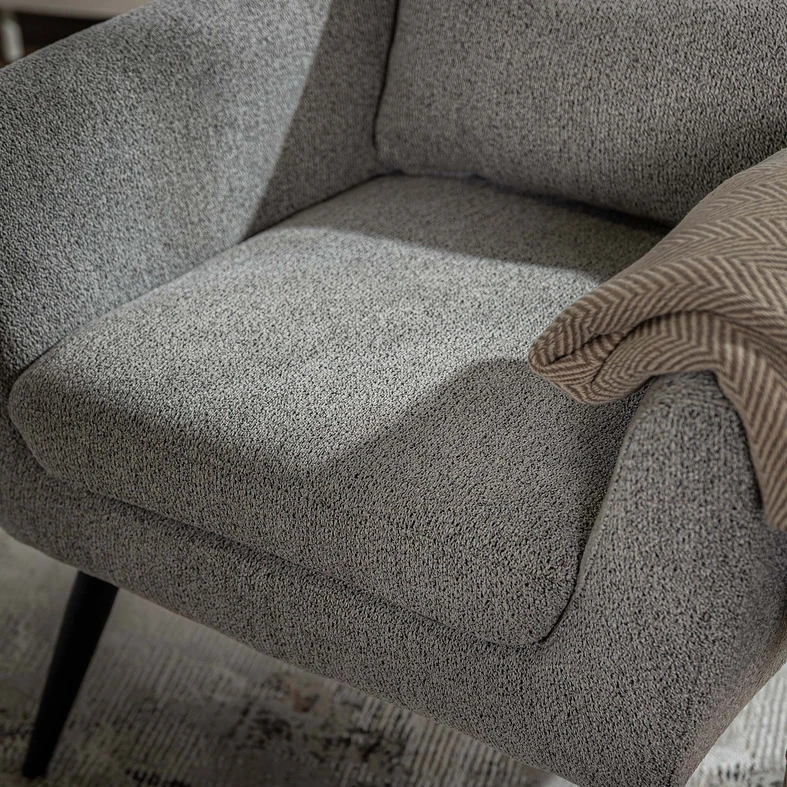 Vysoké křeslo s kovovými nohami RIFANTO šedé