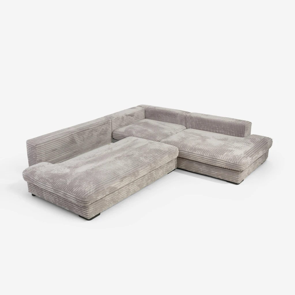 Šedá rozkládací rohová sedací souprava LYNETTE pravá