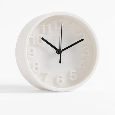 Bílý budík 13,1 cm