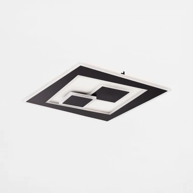 Čtvercové stropní svítidlo LED 40W DUNK 37cm černé s dálkovým ovládáním