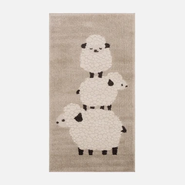 Krémový koberec s ovečkami KIDY 80x150 cm
