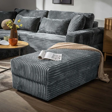 Podnožka manšestrová světle šedá NOEMI