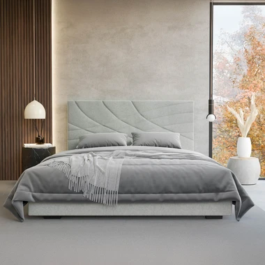 Světle béžová čalouněná postel ERICA CORTO 160x200 cm