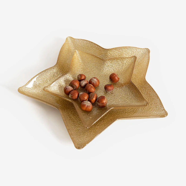 Vánoční servírovací talíř HVĚZDA 20x20x3 cm MIX