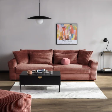 Rozkládací pohovka 4místná NOEMI pudrově růžová