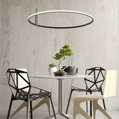Černé LED závěsné svítidlo prstenec CLAUD