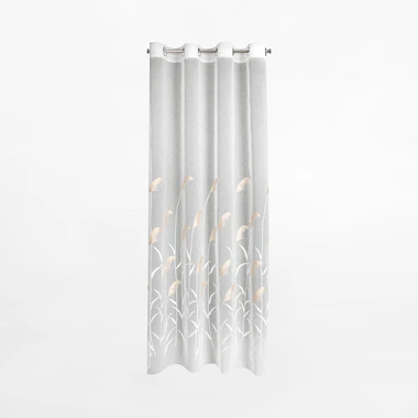 Krémově-béžová záclona na průchodkách ABBIE 140x250 cm