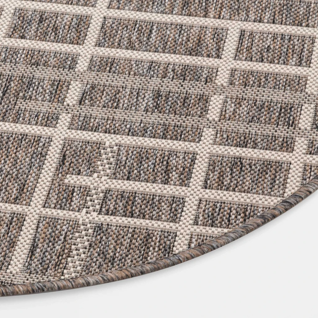 Kulatý koberec s mřížkou JUTA 100 cm, šedý