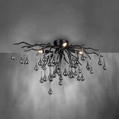 Stropní svítidlo černé ICICLE průměr 60 cm