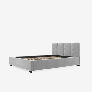 Popelavá čalouněná postel VIVIANE CORTO 160x200 cm