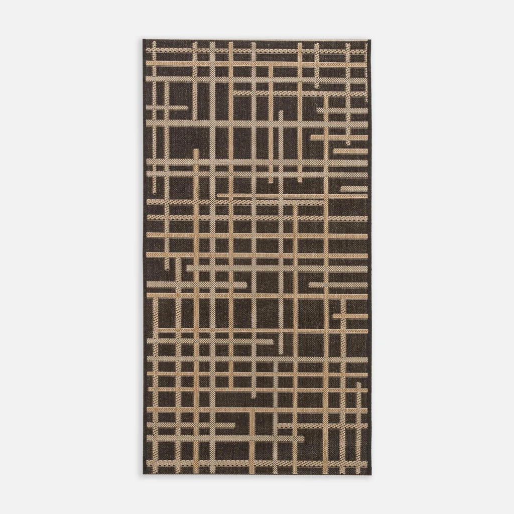 Koberec s mřížkou JUTA 80x150 cm, černý