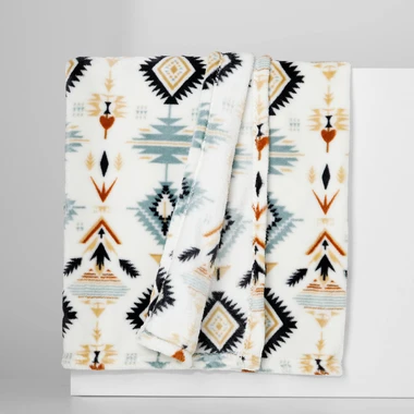 Bílá deka s boho vzorem CODIE 130x160 cm