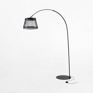 Černá LED stojací lampa BALU s dálkovým ovládáním